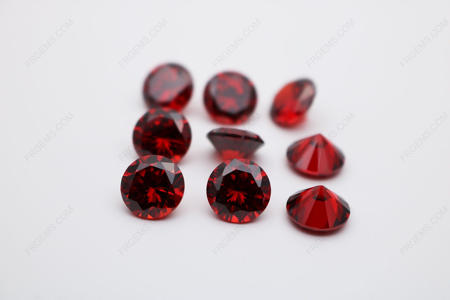 Cubic Zirconia Garnet Red Round Diamond faceted Cut 10mm stones CZ22 IMG_0223