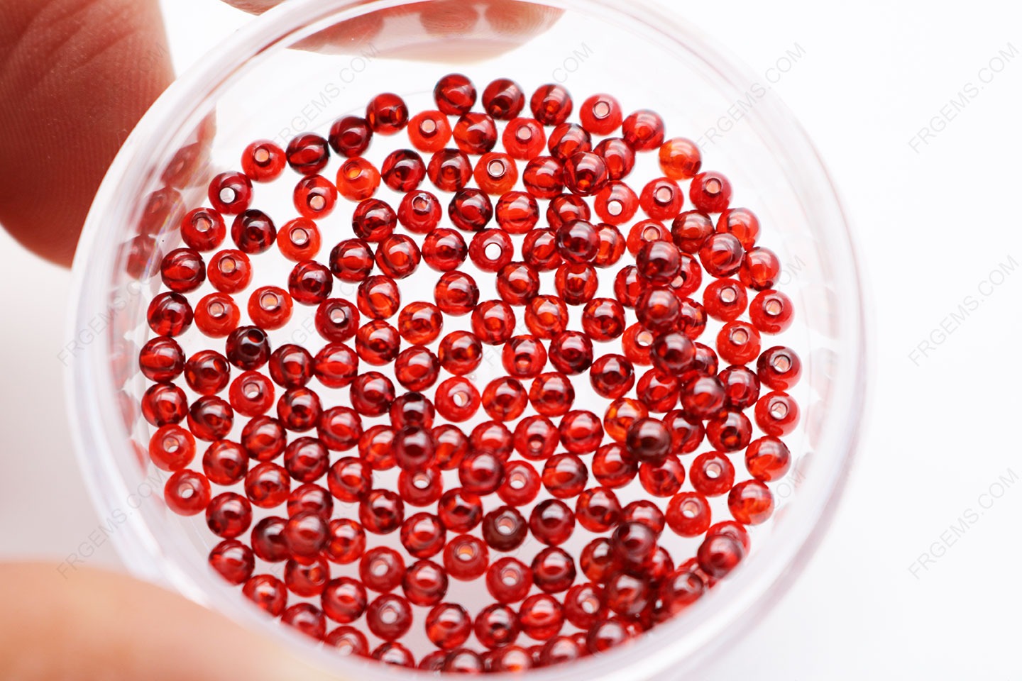 Cubic Zirconia Garnet Red Round Smooth Ball drilled Holes 3mm stones CZ22 IMG_0800
