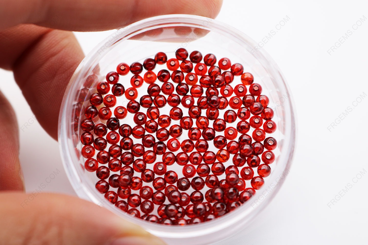 Cubic Zirconia Garnet Red Round Smooth Ball drilled Holes 3mm stones CZ22 IMG_0800