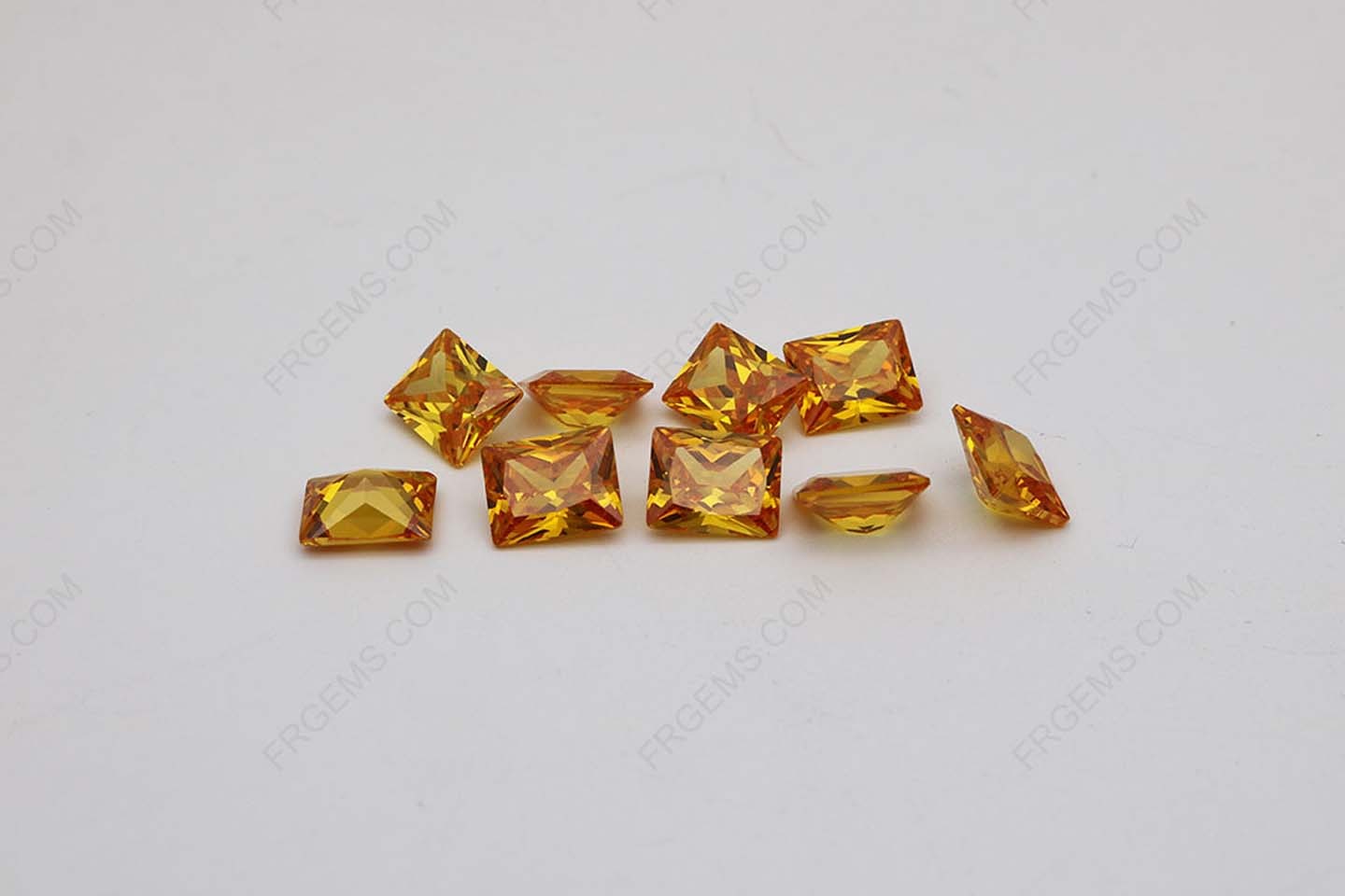 Cubic Zirconia Golden Yellow Rectangle Shape faceted princess Cut 8x6mm stones CZ05 IMG_2430