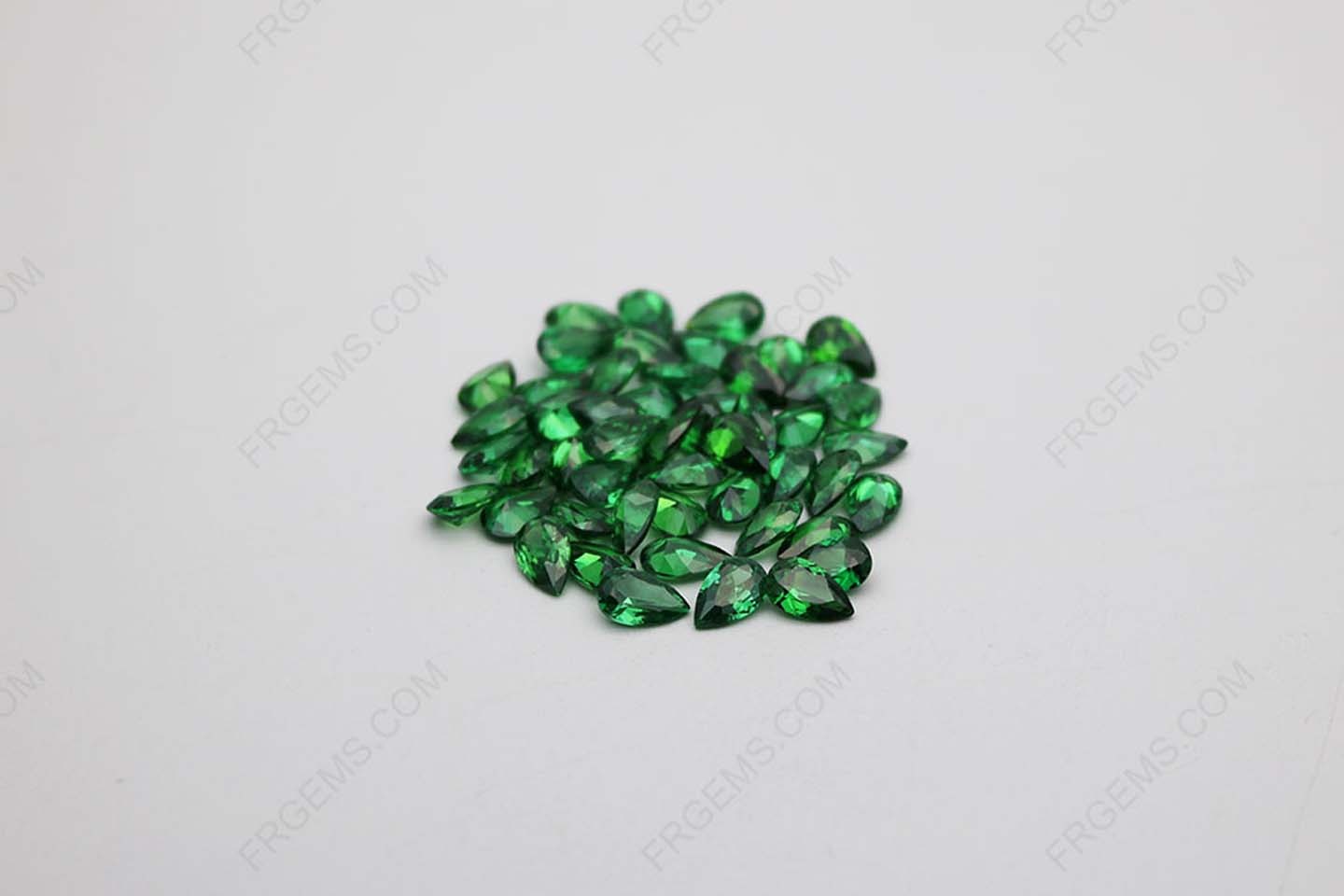 Cubic Zirconia Green Pear Shape Faceted Cut 5x3mm stones CZ35 IMG_2089