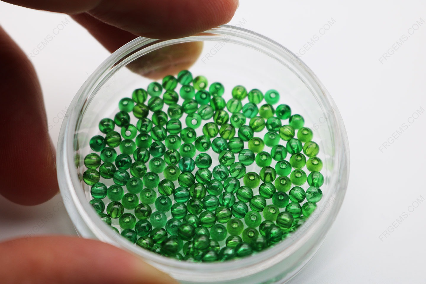 Cubic Zirconia Green Round Smooth Ball with Drilled holes 3mm stones CZ35 IMG_0798