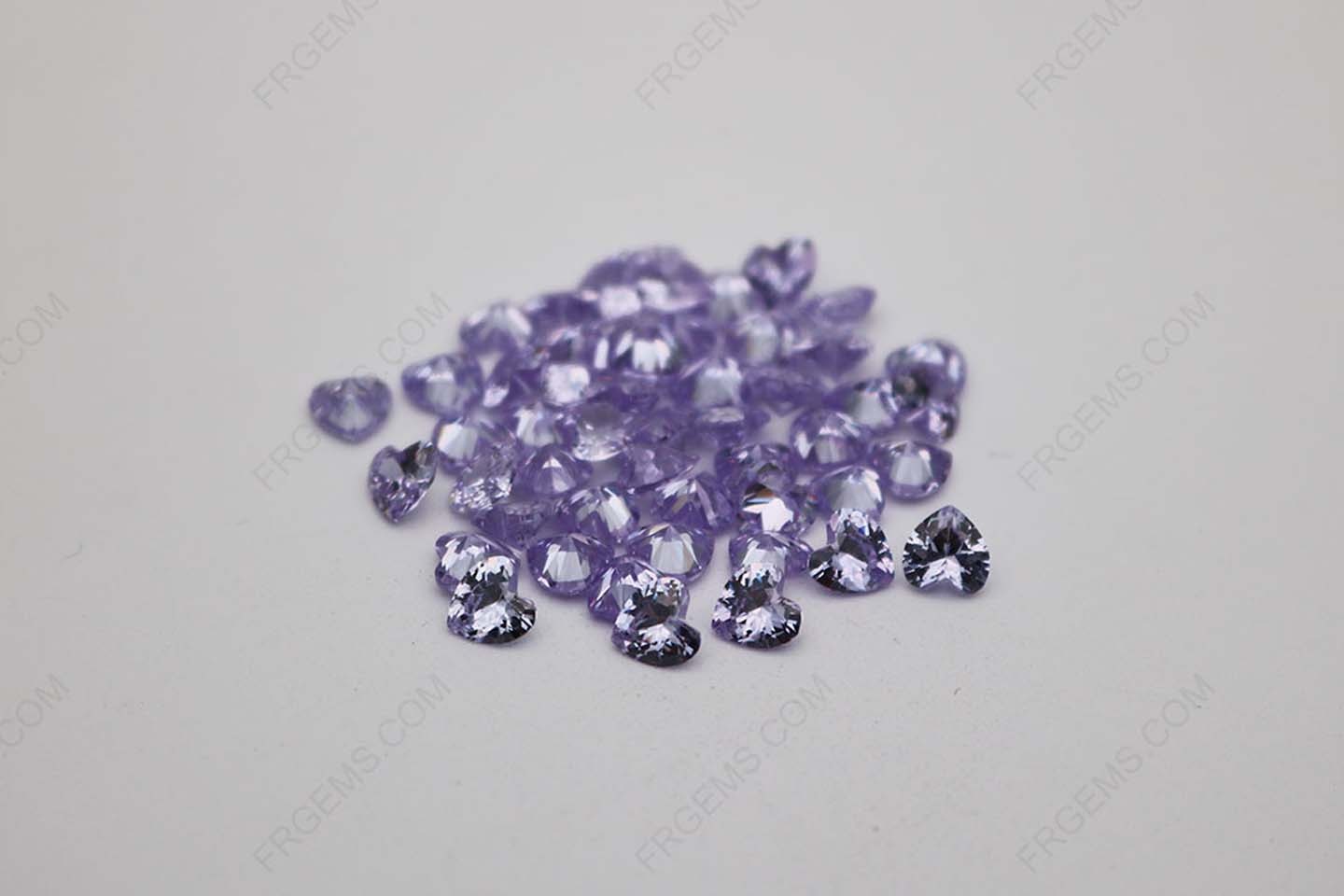 Cubic Zirconia Lavender Heart Shape Diamond Faceted Cut 6x6mm stones CZ08 IMG_1327
