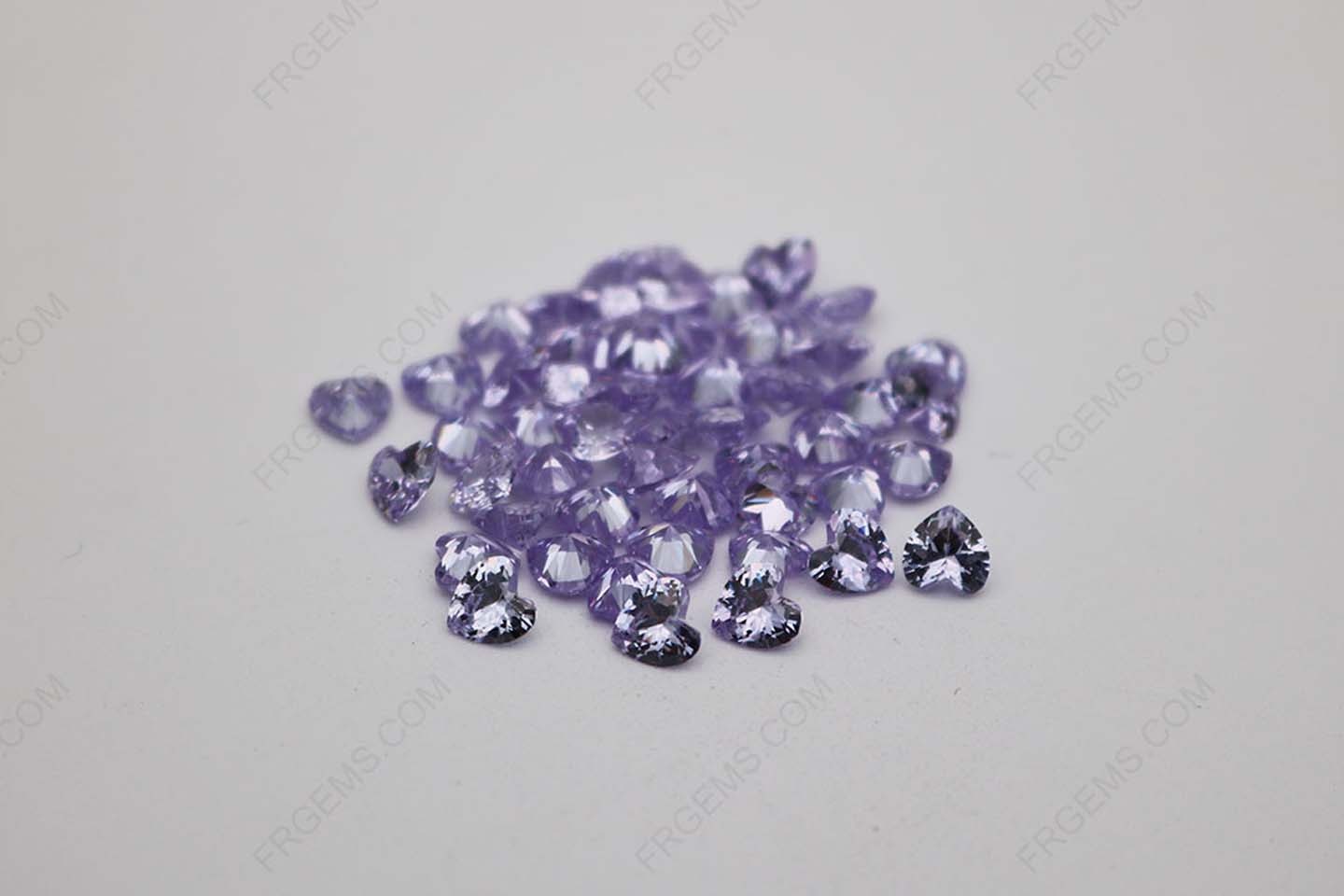 Cubic Zirconia Lavender Heart Shape Diamond Faceted Cut 6x6mm stones CZ08 IMG_1327