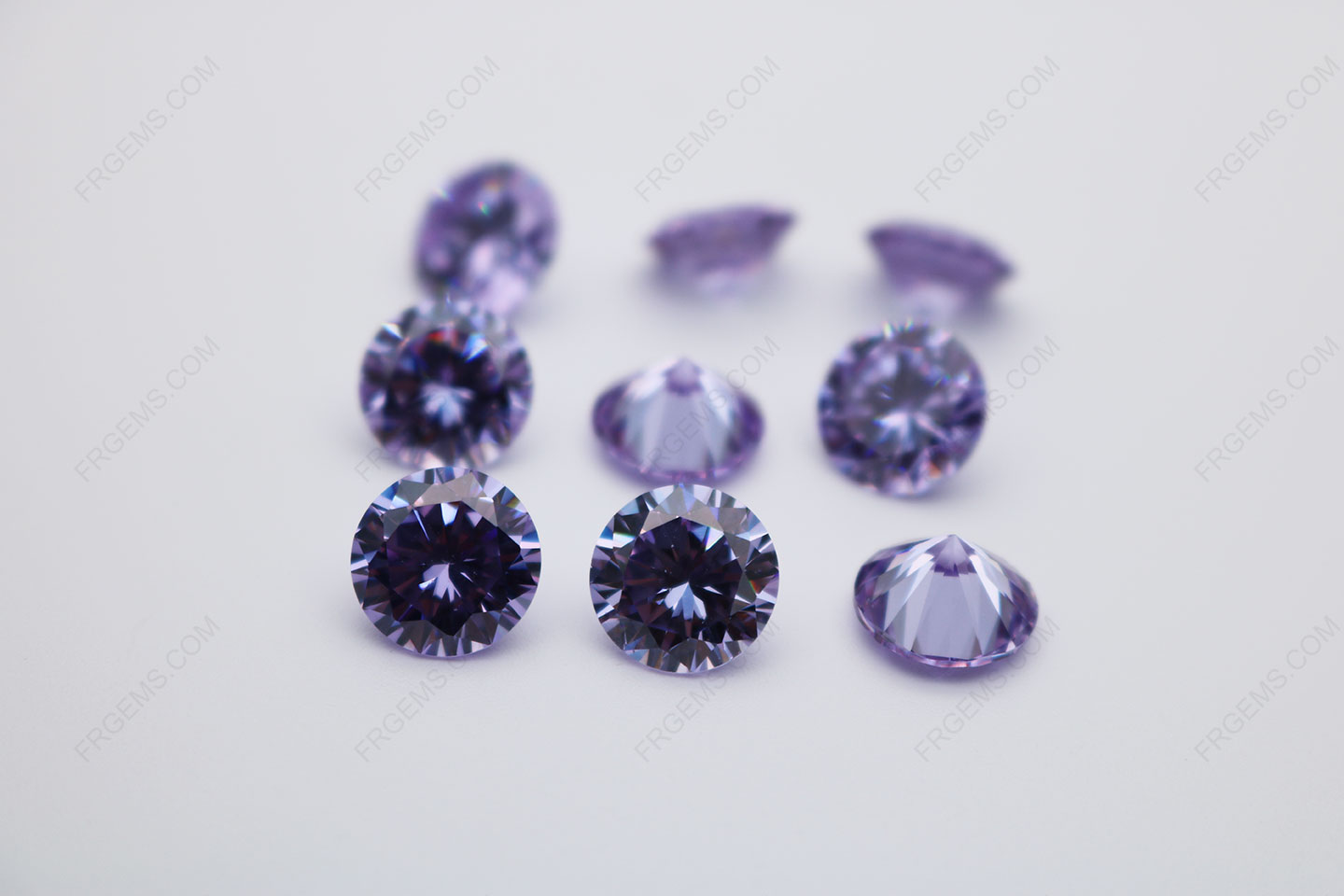 Cubic Zirconia Lavender Round diamond Faceted cut 10mm stones CZ08 IMG_0229