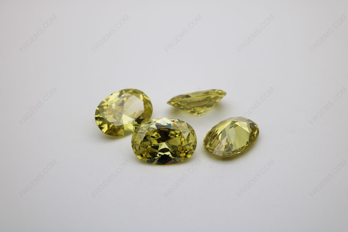 Cubic Zirconia Olive Yellow Oval Shape faceted Cut 12x8mm stones CZ25 IMG_1218