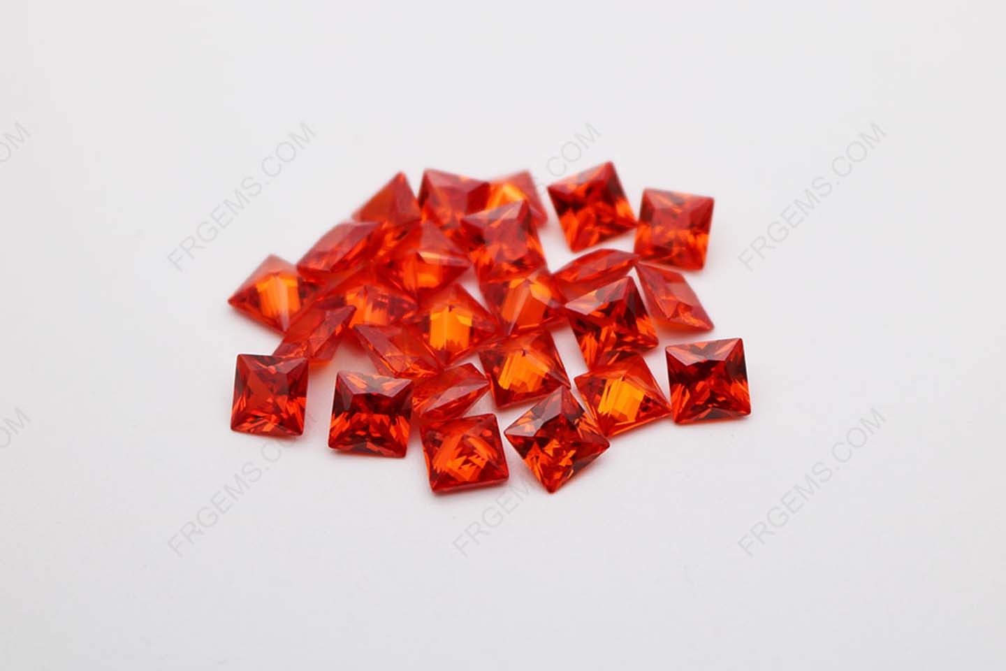 Cubic Zirconia Orange Square shape princess Cut 5x5mm stones CZ16 IMG_1145