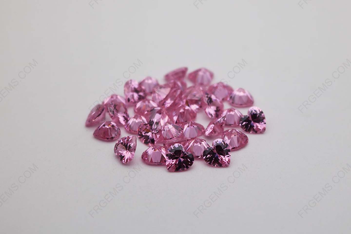 Cubic Zirconia Pink Heart Shape diamond faceted cut 6x6mm stones CZ03 IMG_1211