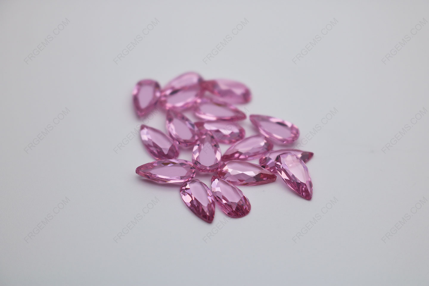 Cubic_Zirconia Pink Pear Shape diamond faceted cut face Flat Bottom 12x6mm stones CZ03 IMG_0163