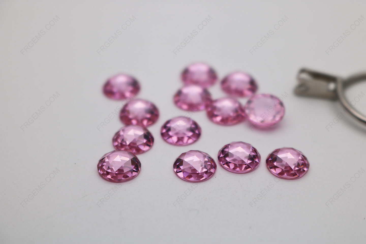 Cubic Zirconia Pink Round Shape Rose Cut Flat Bottom 8mm stones China Suppliers CZ03 IMG_2066