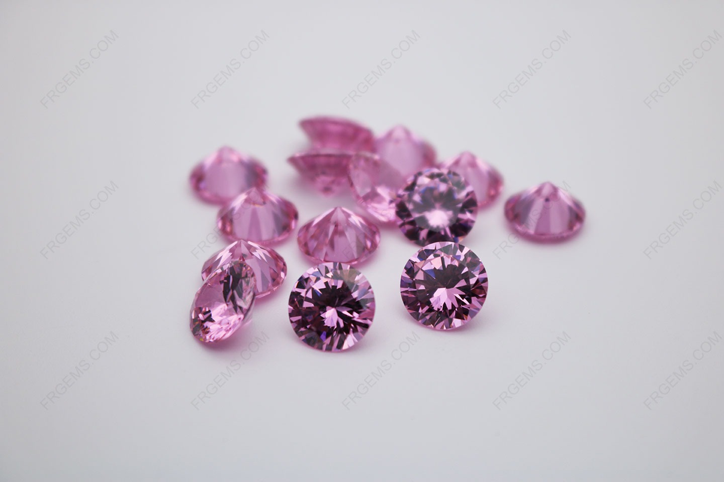 Cubic Zirconia Pink Round Shape diamond faceted cut 10mm stones Supplier CZ03 IMG_0159