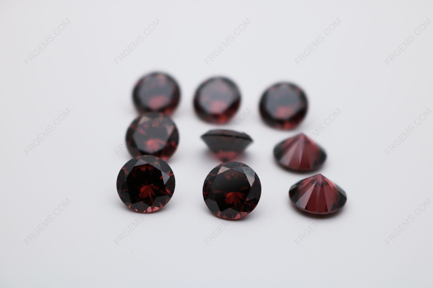Cubic Zirconia Rhodolite Round Shape Diamond Faceted Cut 10mm stones CZ30 IMG_0203