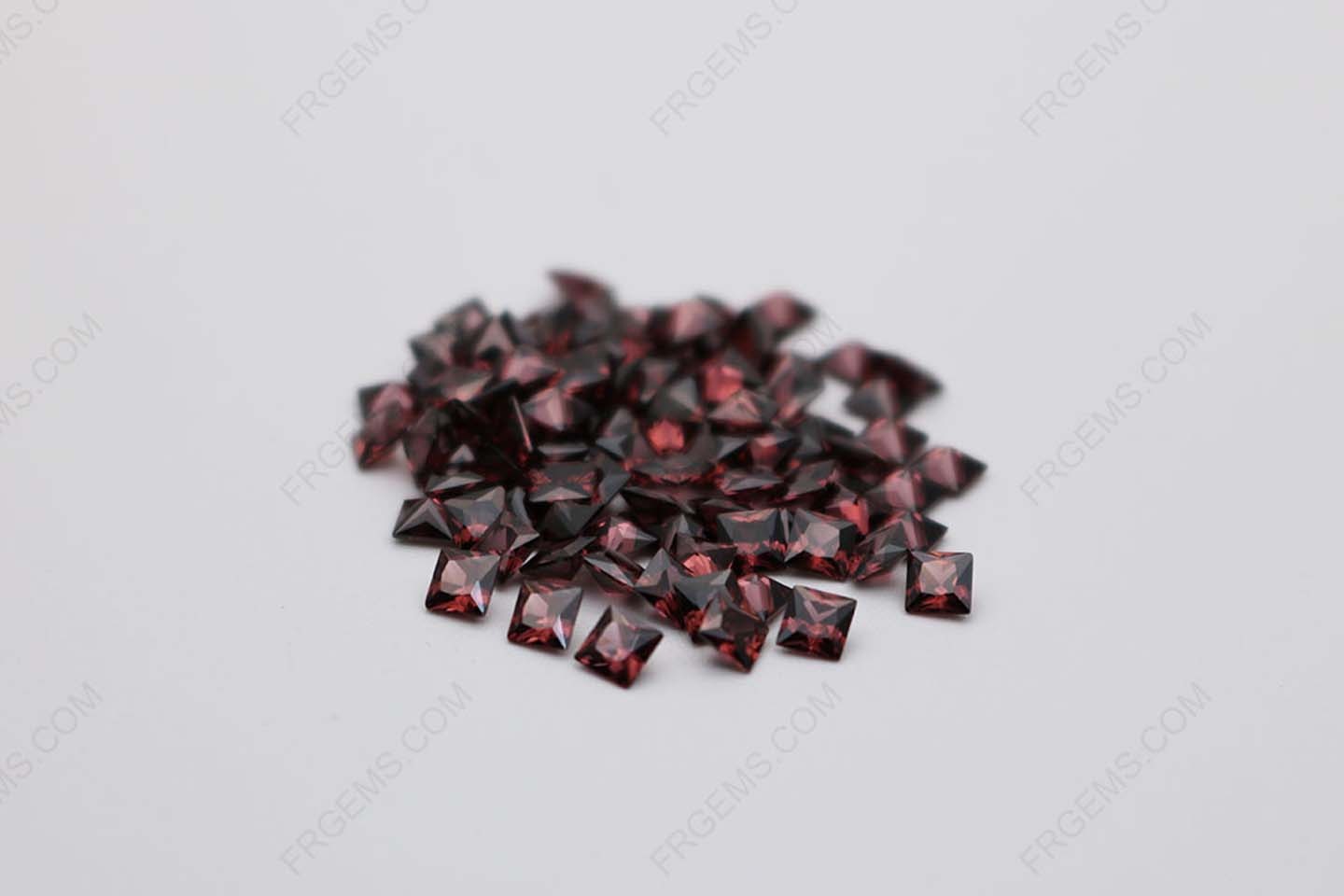 Cubic Zirconia Rhodolite Square Shape Princess Faceted Cut 5x5mm stones CZ30 IMG_0327