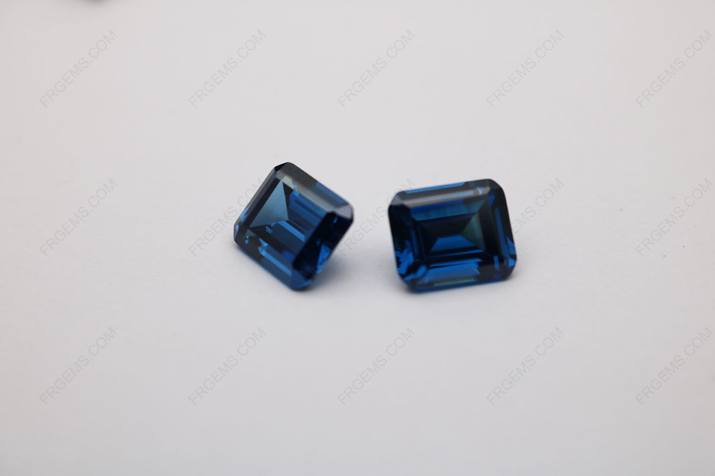 Cubic Zirconia Sapphire Blue Color Emerald Cut 12x10mm Stones CZ50 IMG_2938