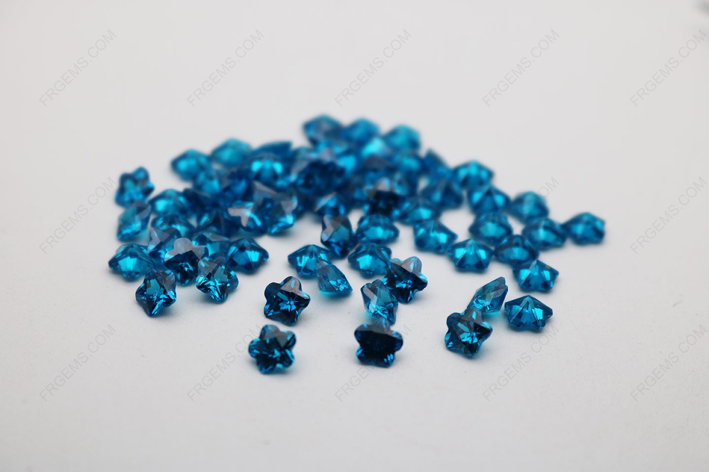 Cubic Zirconia Swiss Blue Flower Cut 5x5mm stones CZ40 IMG_2581