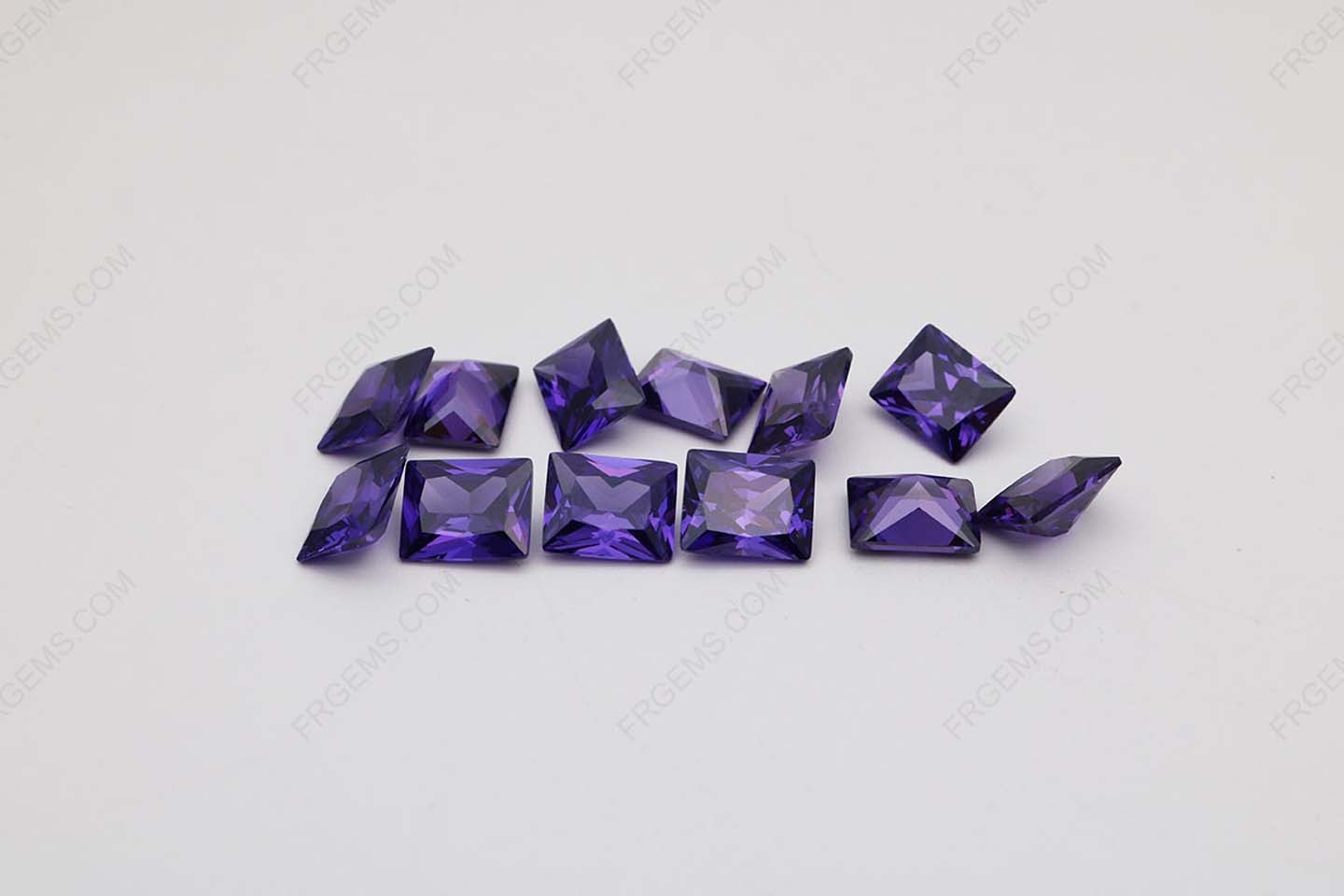 Cubic Zirconia Violet Rectangle Shape Princess Cut 8x6mm stones CZ19 IMG_2433