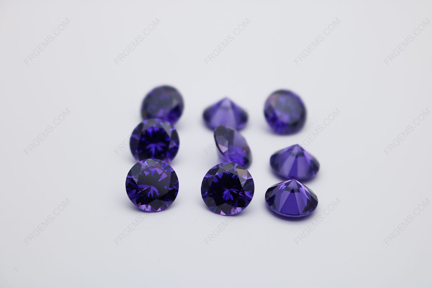 Cubic Zirconia Violet Round Shape Diamond Faceted Cut 10mm stones CZ19 IMG_0222