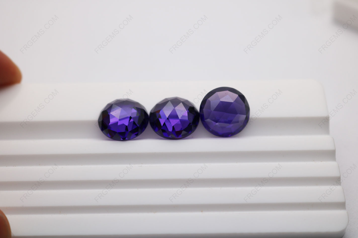 Cubic Zirconia Violet Round Shape Rose Cut Flat Bottom 3A 14mm stones CZ19 IMG_3829