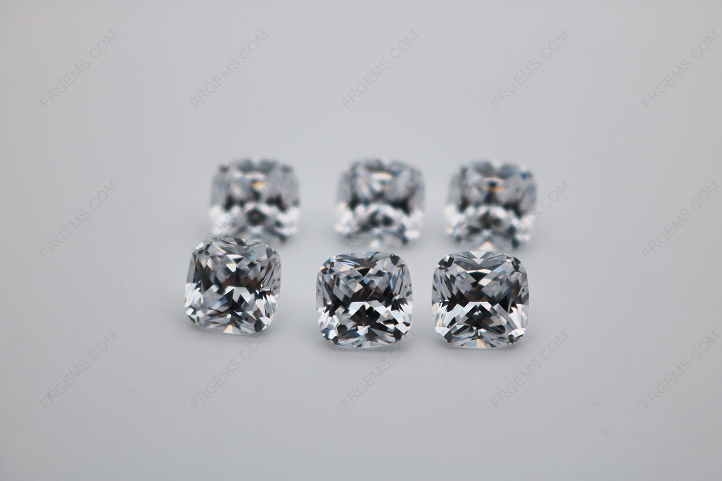 Cubic Zirconia White Color 5A Best Quality Cushion Shape Faceted Cut 10x10mm stones CZ01 IMG_0671