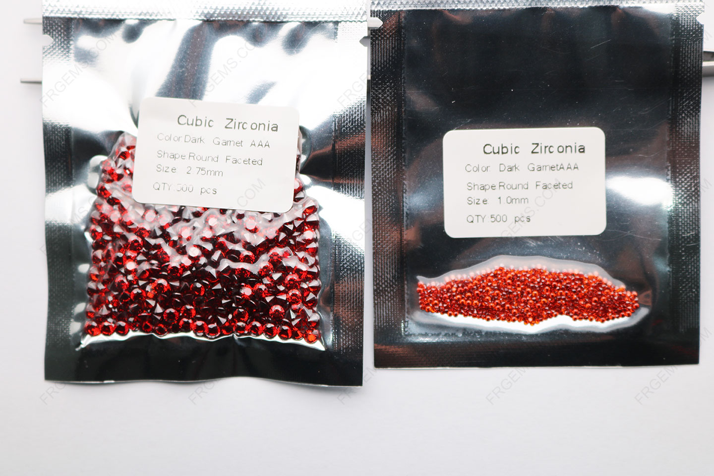 Cubic Zirconia Dark Garnet Red 2.75mm Round stones VS 1.00mm Round stones CZ23 IMG_3794