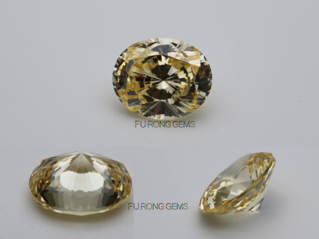 Loose-Cubic-Zirconia-Canary-Yellow-Oval-Shape-Quadrillion-cut-stones