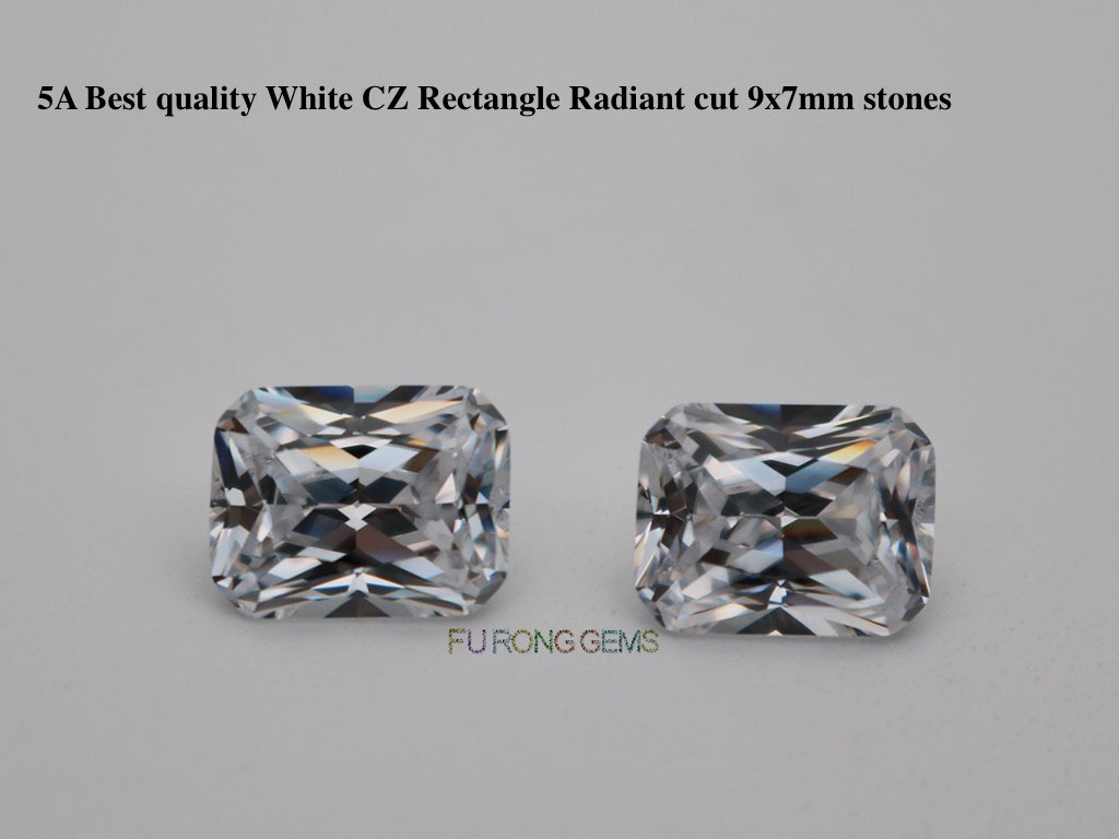 Loose-Cubic-Zirconia-Whie-Color-Rectangle-Radiant-cut-7x9mm-Gemstones