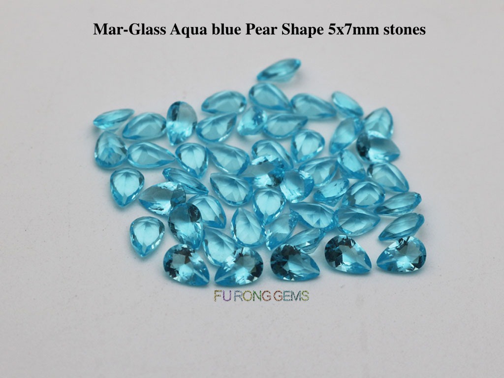 Glass-aquamarine-Blue-pear-7x5mm-stones
