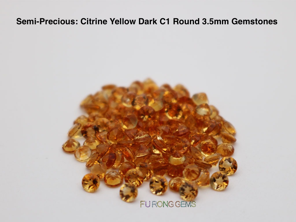 Semi-precious-Natural-Citrine-quartz-Dark-Yellow-C1-Round-3.5mm-Gemstones-supplier