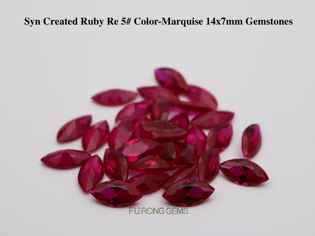 Created-Ruby-Red-5#-Marquise-14x7mm-Gemstones-wholesale