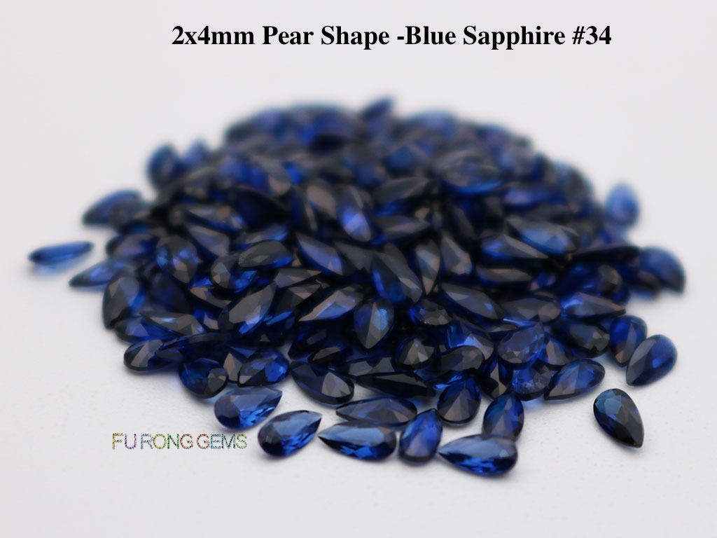 Created-synthetic-Blue-sapphire-Pear-shape-2x4mm-gemstones-wholesale