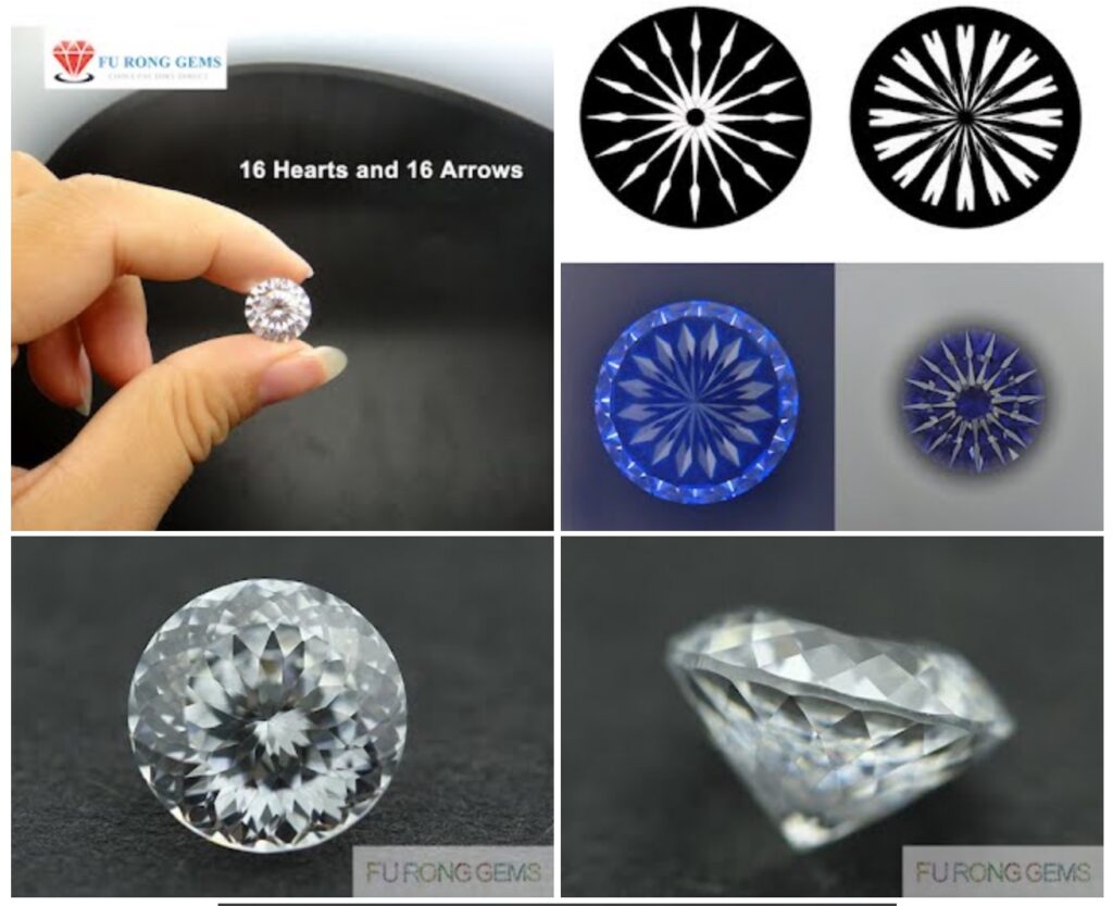 Loose Cubic zirconia white 8 hearts and 8 arrows star cut China