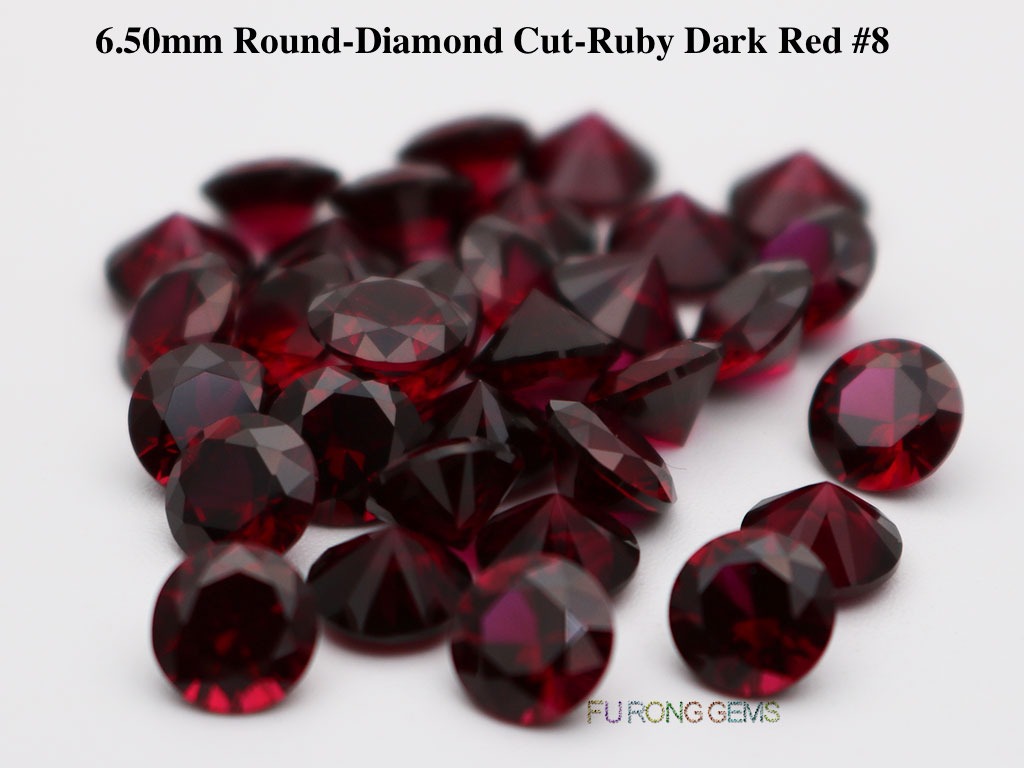 Lab-created-Ruby-Garnet-Dark-Red-Round-6.5mm-Gemstones-for-sale
