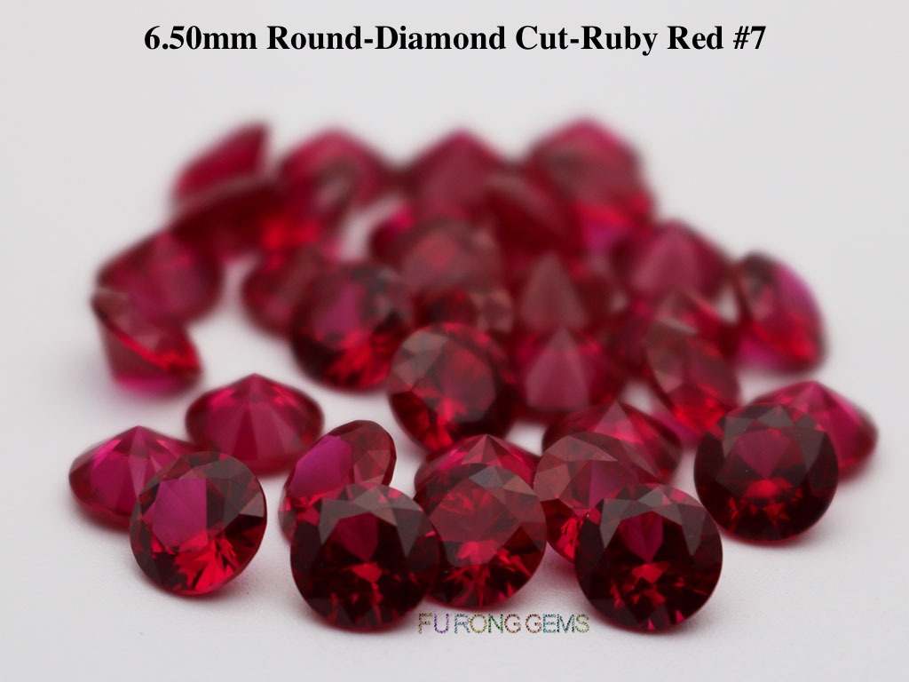 Lab-created-Ruby-Red-#7-Round-6.5mm-Gemstones-wholesale