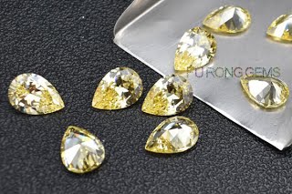 Pear-Shape-Canary-Yellow-Color-Cubic-Zirconia-Gemstones