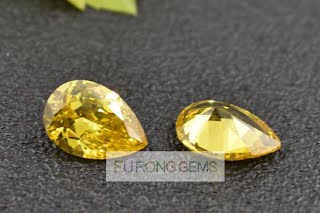 Pear-Shape-Golden-Yellow-Color-Cubic-Zirconia-Gemstones