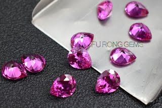 Pear-Shape-Synthetic-Ruby-Pink-Color-Cubic-Zirconia-Gemstones