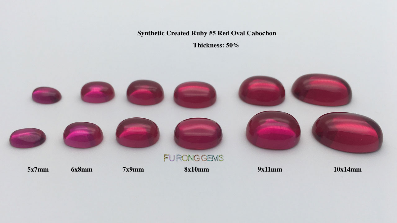 Synthetic-Ruby-#5-Oval-Cabochon-stones-wholesale-China