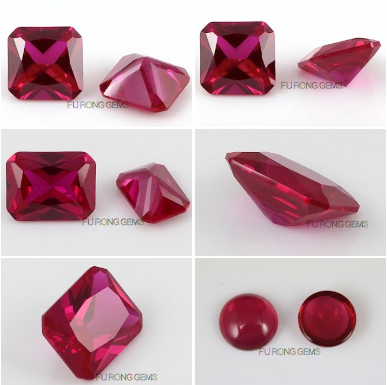 China Lab Grown Ruby Pigeon blood red Color Oval Shaped Faceted gemstone-Loose  Gemstones Suppliers-FU RONG GEMS China