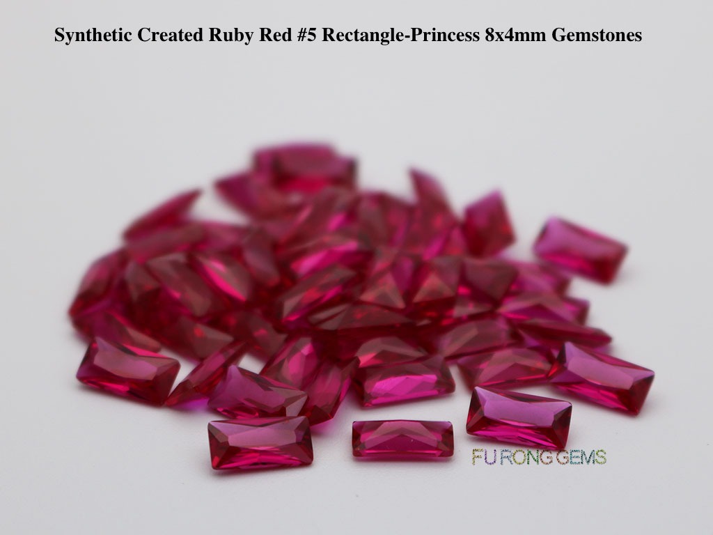 Synthetic-Ruby-Red-#5-8x4mm-Rectangle-Princess-Cut-Gemstones-for-sale