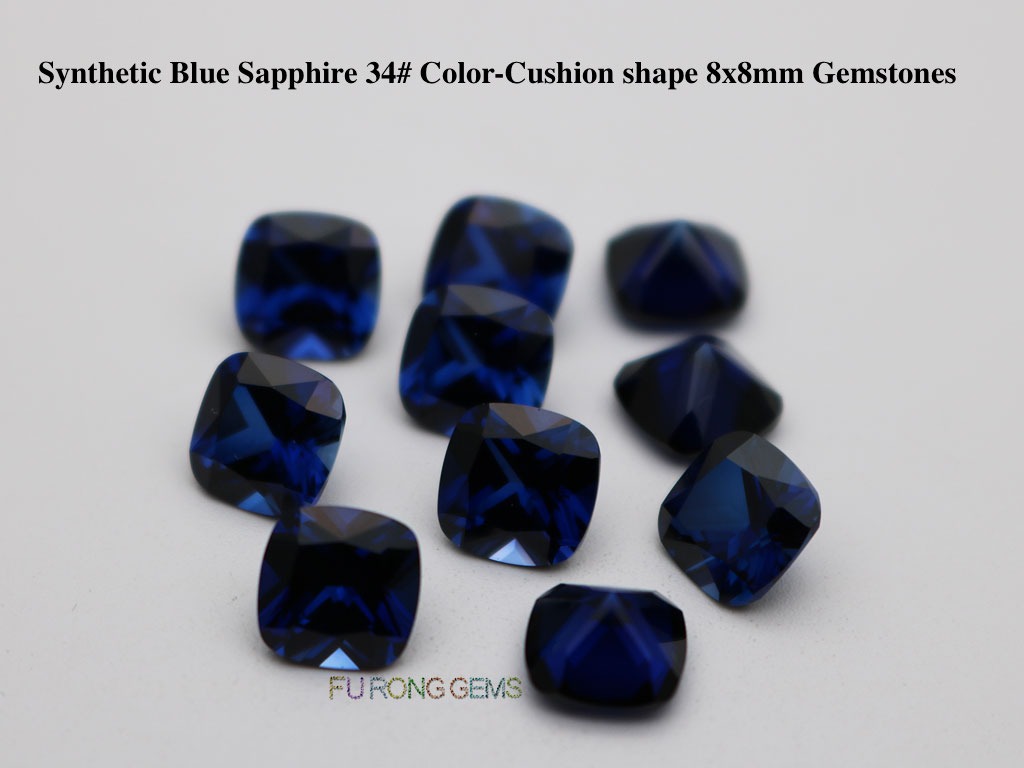 Synthetic-Sapphire-Blue-Corundum-34#-Cushion-shape-8x8mm-Gemstones-Suppliers