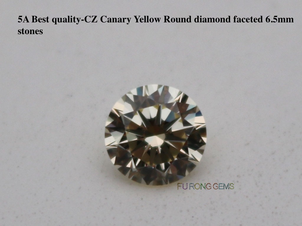 6.5mm-1-carat-round-diamond-faceted-Canary-Yellow-Color-Cubic-Zirconia-Gemstones-wholesale