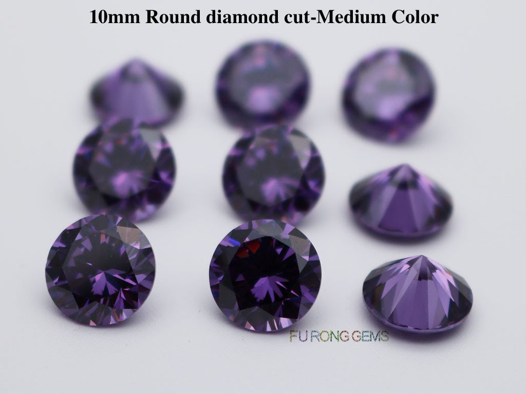 Amethyst-Color-Cubic-Zirconia-Round-diamond-cut-in-10mm-for-sale