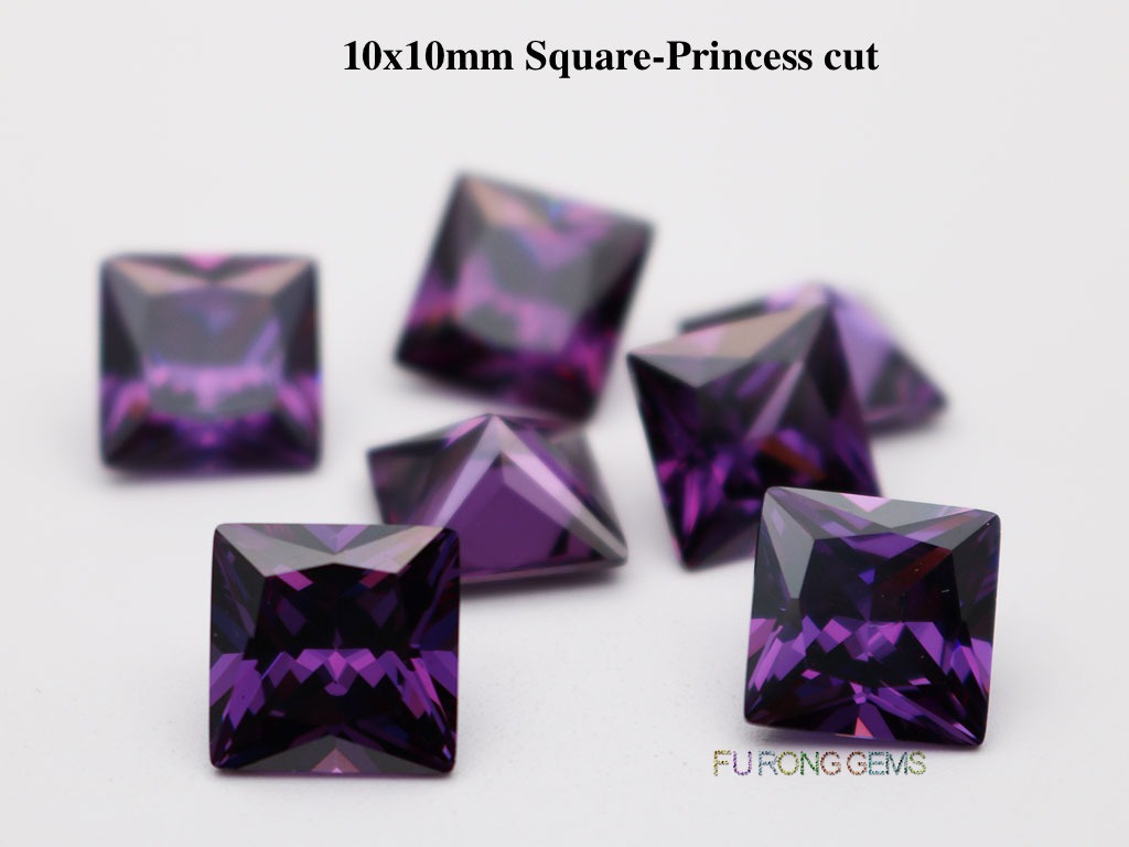 Amethyst-Cubic-Zirconia-Square-Princess-10x10mm-Gemstone-Supplier