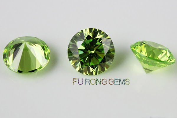 Apple-Green-Colored-Cubic-Zirconia-Round-Gemstones-China-Wholesale