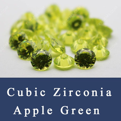 Cubic Zirconia Apple Green Color CZ Loose Stones China Wholesale and Supplier