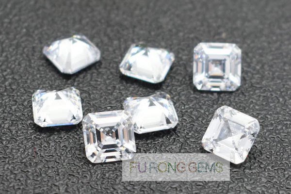 Asscher-Cut-Cubic-Zirconia-White-Gemstones