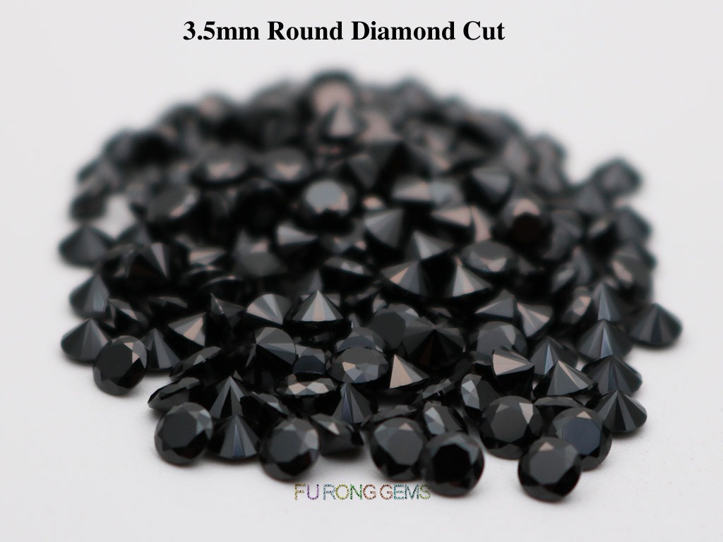 Black-Cubic-Zirconia-Round-Diamond-Cut-3.5mm-Gemstone-wholesale