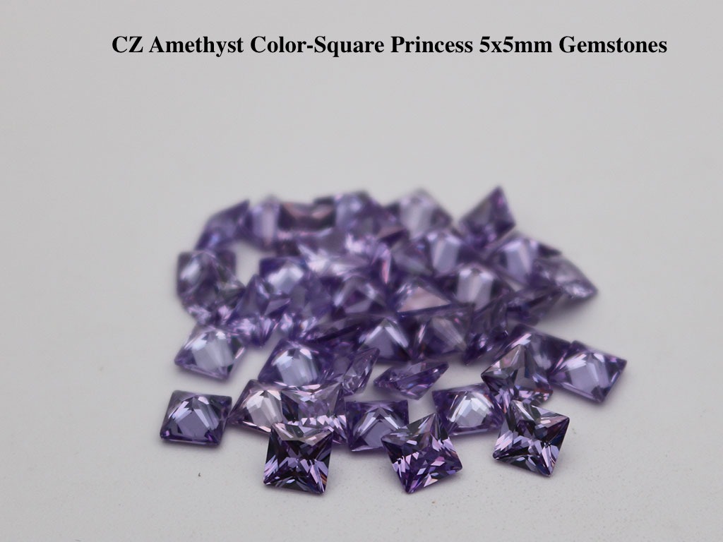 CZ-Amethyst-Square-Princess-5x5mm-Gemstones-wholesale