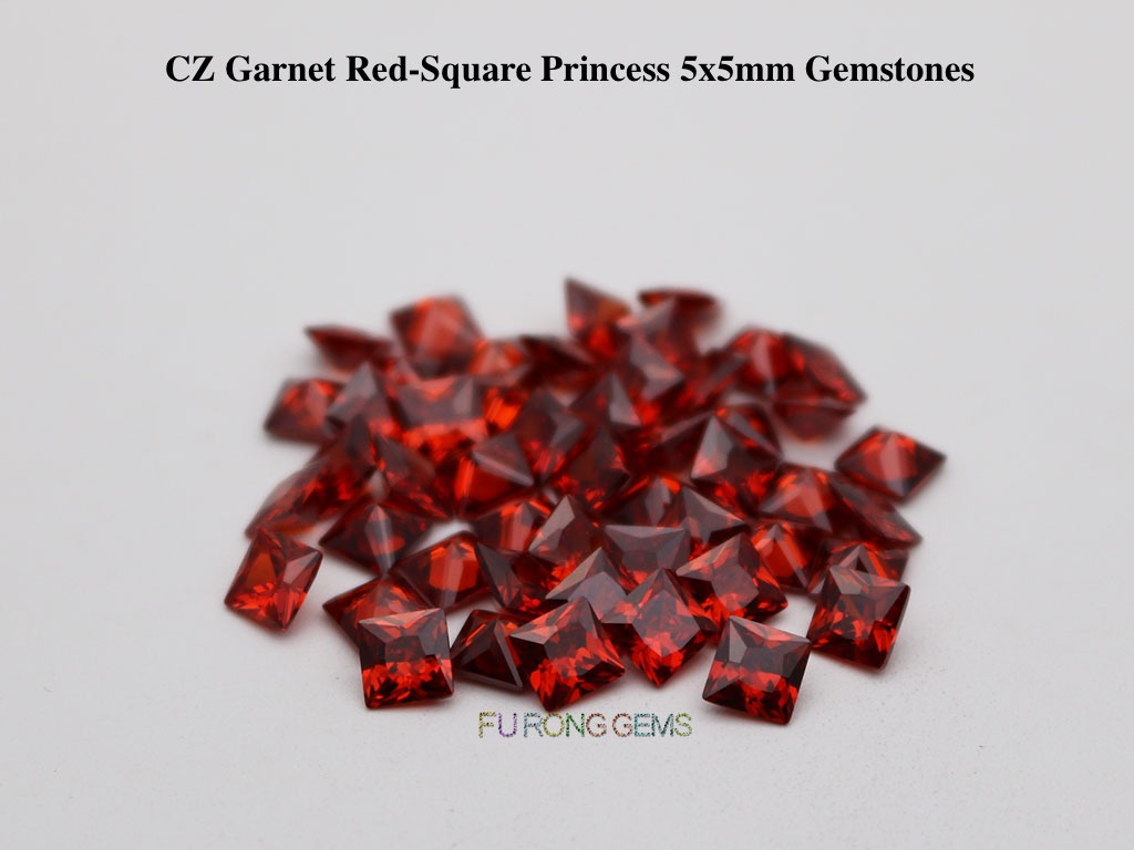 CZ-Garnet-Red-Square-Princess-5x5mm-Gemstones-wholesale