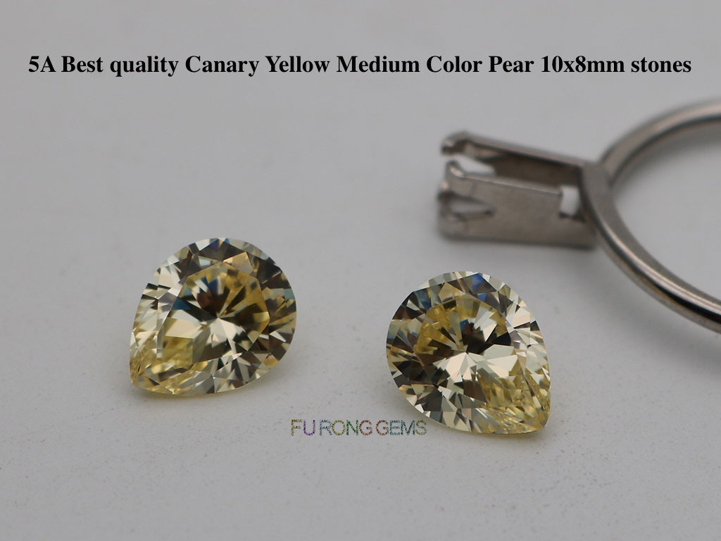 Canary-Yellow-Cubic-zirconia-5A-Best-quality-Pear-10x8mm-Gemstones-wholesale